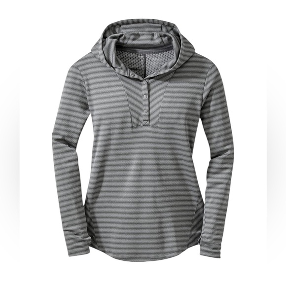 Outdoor Research Keara Hoody Gray Striped‎ Womens Size Small Hoodie Long Sleeve - Picture 1 of 15